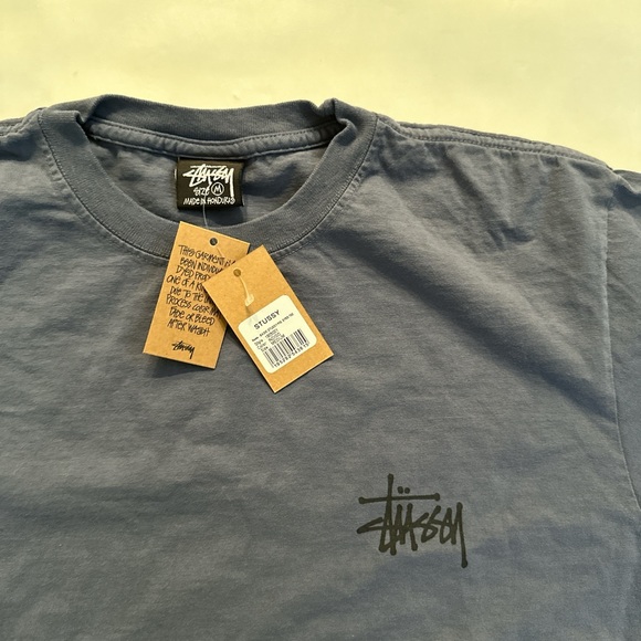 Stussy basic pigment dyed tee indigo blue Medium - Picture 2 of 5